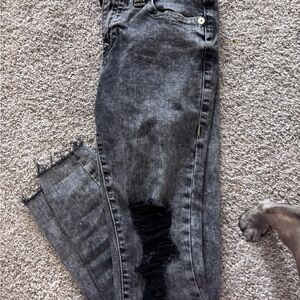 True Religion Gray Distressed Women Jeans
